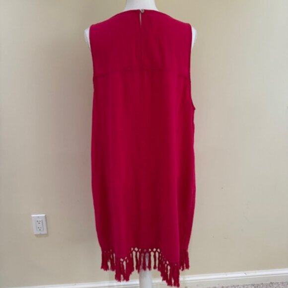 Forcynthia Fushia Linen Sleeveless Dress Sz XL - Picture 6 of 9